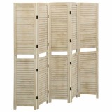 Cumpara ieftin Paravan de camera cu 5 panouri, 175x165 cm,lemn masiv Paulownia