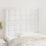 VidaXL Tăblie de pat cu aripioare, alb, 93x23x118/128 cm, piele eco