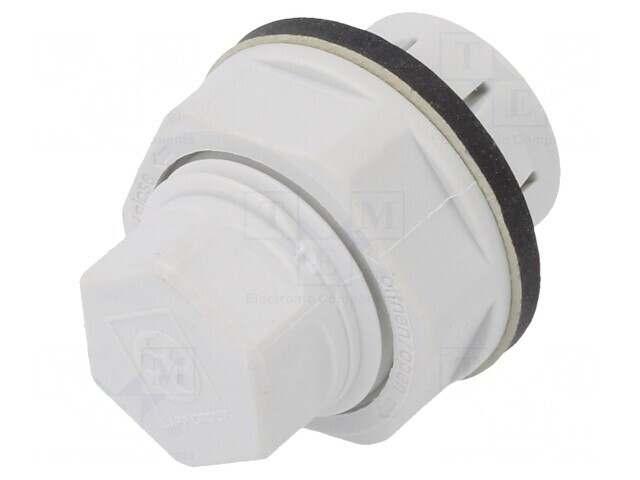 Capac de protecţie IP68 poliamidă gri 16,3mm