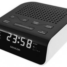 Radio cu ceas Sencor SRC 136 (Negru/Alb)