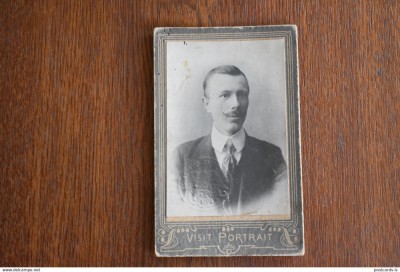Fotografie CDV atelier romanesc visit portrait barbat legitimatie CFR foto
