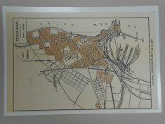 Harta Constanta, 1920, 15x22 cm, scara 1:30.000, lb. franceza foto