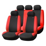 Huse auto universale pentru scaune fata si spate, set complet 9 piese SC05 AMiO 04605, negru-rosu, pentru autoturisme, compatibile cu airbag