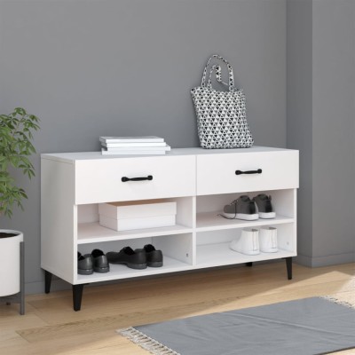 Pantofar, alb, 102x35x55 cm, lemn compozit foto