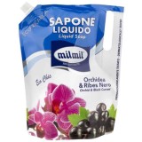 Sapun lichid rezerva eco cu orhidee &amp; coacaz negru, 900ml, Mil Mil