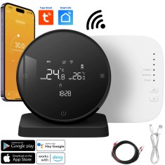 Termostat de ambient inteligent BIRAI&reg; Controlat Prin Internet/Smartphone Programabil WiFi din Aplicatia Tuya sau Smart Life, Alexa si Google Home, Co