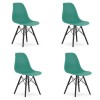 Set 4 scaune stil scandinav, Artool, Osaka, PP, lemn, verde si negru, 46x54x81 cm, Leobert