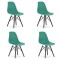 Set 4 scaune stil scandinav, Artool, Osaka, PP, lemn, verde si negru, 46x54x81 cm