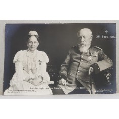MAREA DUCESA LUISE SI MARELE DUCE FRIEDRICH VON BADEN , CARTE POSTALA ILUSTRATA , MONOCROMA, NECIRCULATA , PERIOADA INTERBELICA