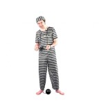 Costum Prizonier pentru Adulti cu Bluza, Pantaloni si Sapca Marime Universala