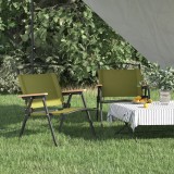 Scaune de camping, 2 buc., verde, 54x43x59 cm, țesătură Oxford
