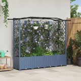 vidaXL Pat Ridicat cu Trellis și Acoperiș Gri 204 x 40 x 141 cm PP 42032562