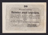 Ungaria / Romania - 30 Pengo Kraiczar 1849 UNC / Necirculata, scrisa in chirilica / romana veche