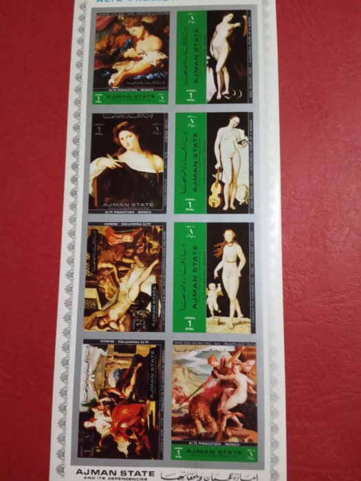 AJMAN, PINAKOTHEK MUNICH - BLOC MNH IMPERF.
