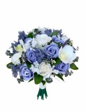 Buchet mediu personalizabil cu trandafiri, eucalipt, hortensie si orhidee (Alb, Indigo) - Copie, Eventissimi&reg;