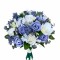 Buchet mediu personalizabil cu trandafiri, eucalipt, hortensie si orhidee (Alb, Indigo) - Copie