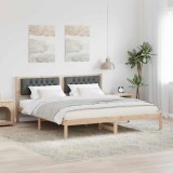 vidaXL Cadru de pat Gri &icirc;nchis 160 x 200 cm Lemn de pin masiv 878175