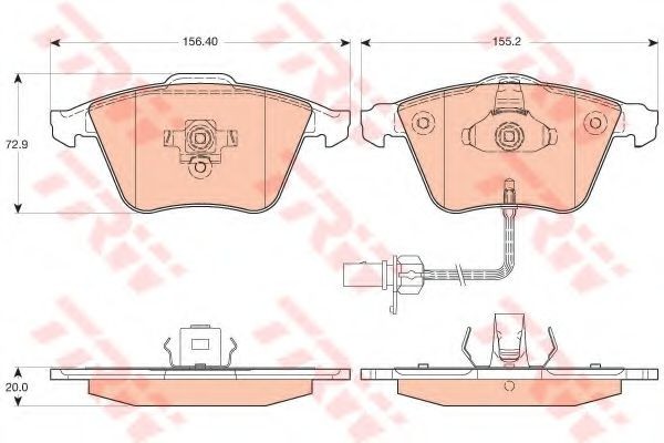 Set placute frana,frana disc AUDI A4 Cabriolet (8H7, B6, 8HE, B7) (2002 - 2009) TRW GDB1617