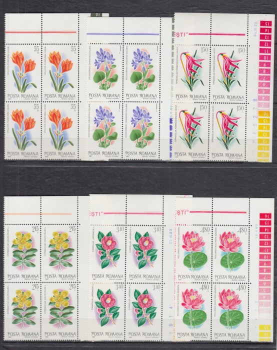 1980 LP 1007 FLORI EXOTICE DIN GRADINA BOTANICA BUCURESTI BLOCURI DE 4 MNH