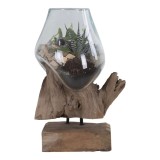San Marino v&iacute;zcsepp asztali dekor&aacute;ci&oacute;, teak fa/&uuml;veg, 25 cm