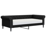 Cumpara ieftin Pat de zi cu saltea, negru, 90x200 cm, piele ecologica