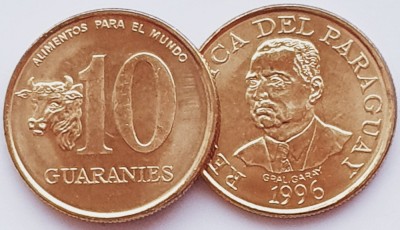 1626 Paraguay 10 Guaranies 1996 FAO km 178 UNC foto