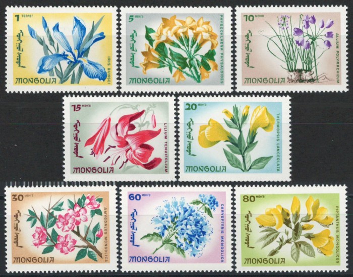 Mongolia 1966 Mi 435/42 - Flori