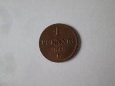 Rara! Statele Germane:Saxonia-Albertine 1 Pfennig 1848 F in stare buna foto