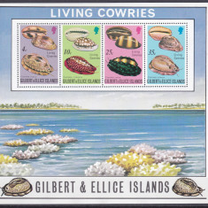 DB1 Ins. Gilbert & Ellice ( Kiribati ) Fauna Marina Scoici MS MNH Bl. 2 Michel