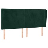 Cumpara ieftin Tablie pat cu aripioare verde inchis 203x23x118/128cm catifea