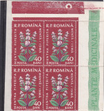 EROARE LIPSA &quot;I&quot; DE LA BANI,PLANTE MEDICINALE IN BLOC DE PATRU ** MNH, ROMANIA, Nestampilat