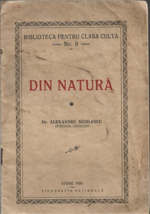 C9017N Din natură de Alexandru Nicolescu, episcopul Lugojului, 1935, Lugoj