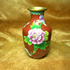 Vaza Cloisonne bujor, colectie, cadou, vintage