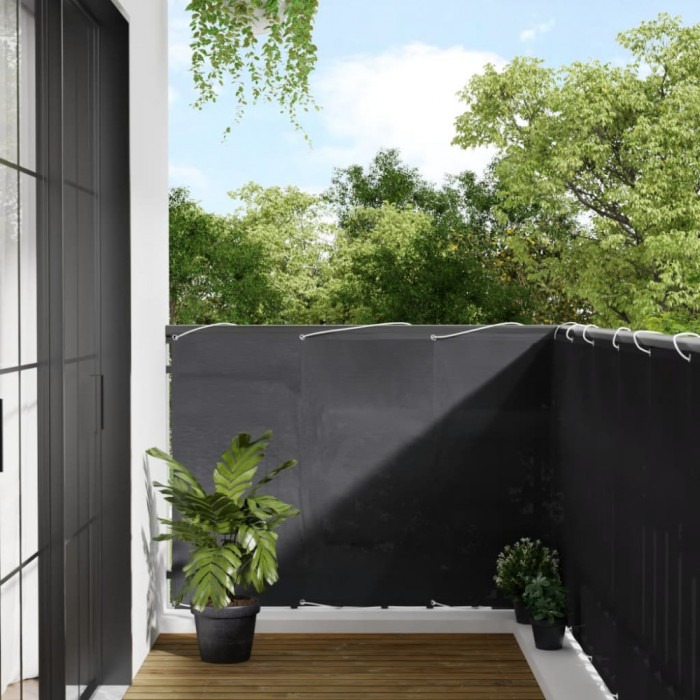 vidaXL Paravan de balcon, antracit, 120x1000 cm, 100% poliester oxford