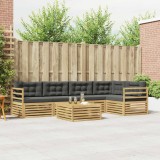 vidaXL Set de canapele de exterior 6 pcs Alb și antracit Poliester 3390507
