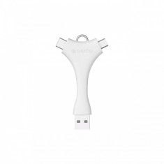 Adaptor Orico C1 USB 2.0 Type-A tata - USB Type-C/USB Micro-B alb