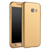 Husa 360&deg; Matte Full Protection - Samsung Galaxy A5 2017 - Auriu - (fata + spate + geam sticla)