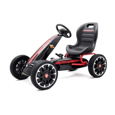 Kart cu pedale, pentru copii, de la Fiat Abarth, cu roti moi, culoare Negra foto