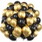 Set 100 baloane pentru petrecere, 40cm, negru auriu Household NewTrend