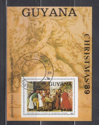 M2 JC 50 - Colita foarte veche - Guyana - Rubens - Craciun 1989 - pictura foto