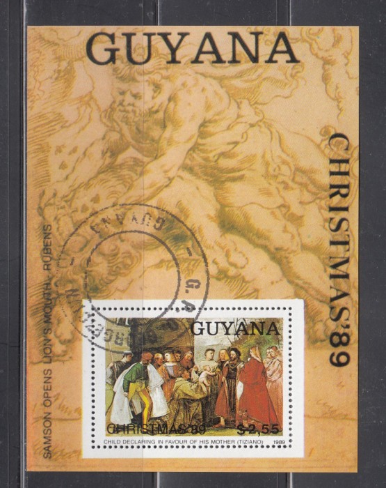 M2 JC 50 - Colita foarte veche - Guyana - Rubens - Craciun 1989 - pictura