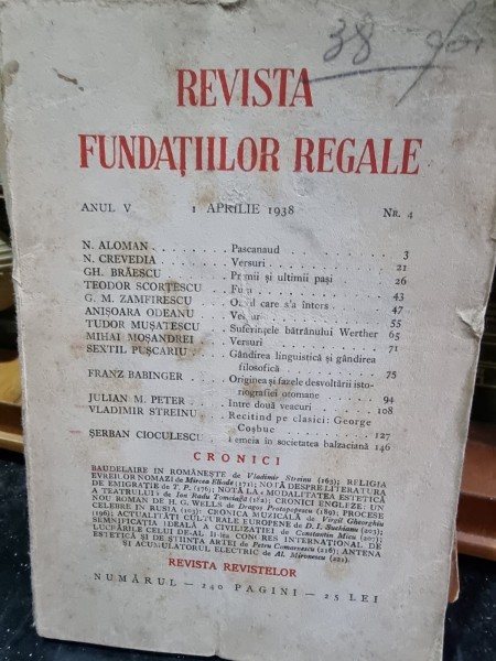 Revista Fundatiilor Regale - Anul V 1 Aprilie 1938 Nr. 4