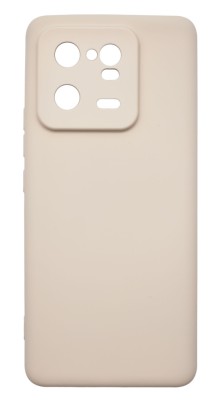 Husa de protectie din silicon pentru Xiaomi 13 Pro, SoftTouch, interior microfibra, Bej foto