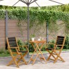 VidaXL Set mobilier bistro, 3 piese, negru, polipropilenă lemn masiv
