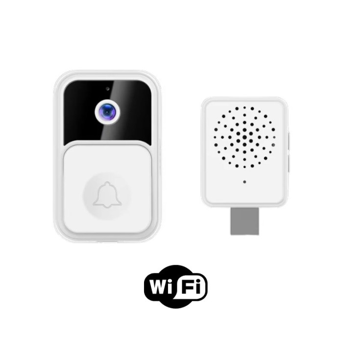 Sonerie Wireless Exterior Inteligenta, Camera HD, Vedere de Noapte, Comunicare Bidirectionala, Aplicatie telefon - Negru