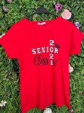 Cumpara ieftin Tricou Rosu din Bumbac, Senior Class Of