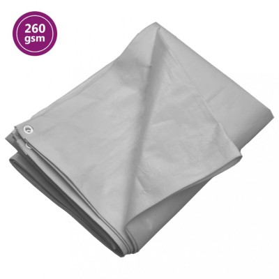 Prelată 260 g/m&amp;sup2;, gri, 3x6 m, HDPE foto