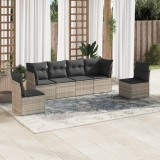 vidaXL Set canapele de grădină cu perne, 6 piese gri deschis poliratan