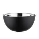 Bol din otel inoxidabil, vas pentru bucatarie, capacitate 3.8 litri, diametru 24 cm, negru, Florina