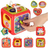 Cub educativ senzorial, sortator interactiv de blocuri pentru bebelusi, Oem